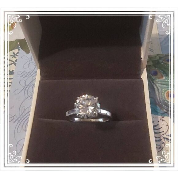 3 Carat Round Cut High Prong Set Pave Gallery Solitaire Engagement Ring Sz 8 - Picture 1 of 5